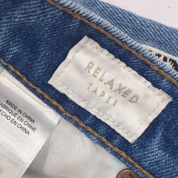 Lucky Brand Jeans womens 2 Blue Relaxed Tapered Light Wash Embroidered Trim - Picture 10 of 15